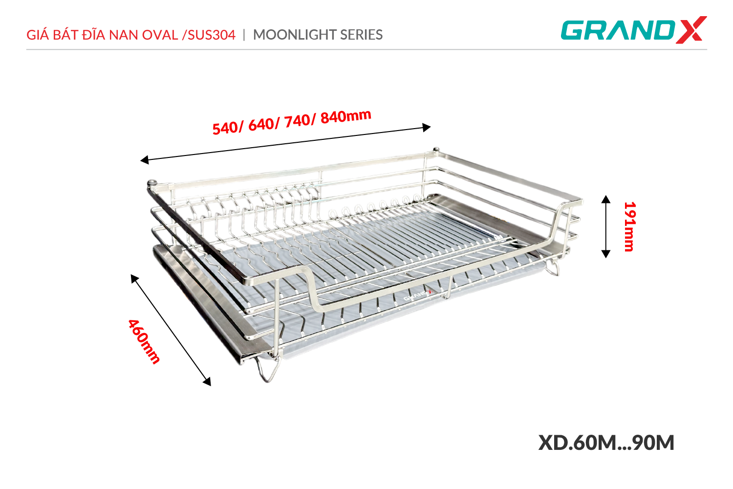 Giá bát đĩa nan Oval GrandX XD.70M – ảnh 2