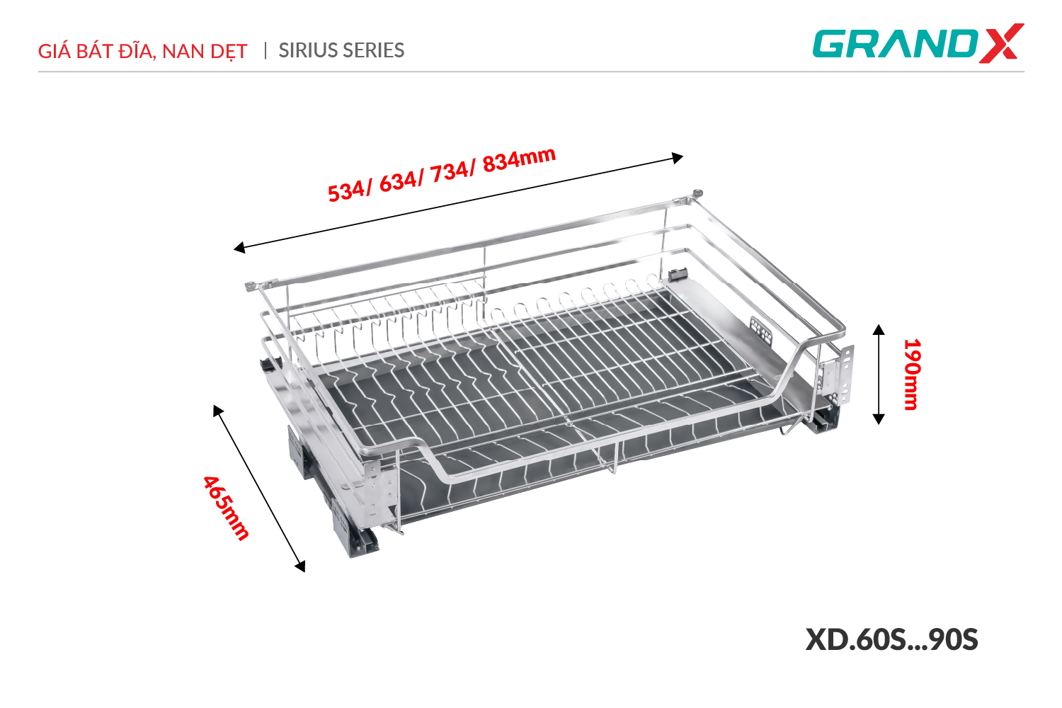 Giá bát đĩa, nan dẹt GrandX XD.70S1 – ảnh 4