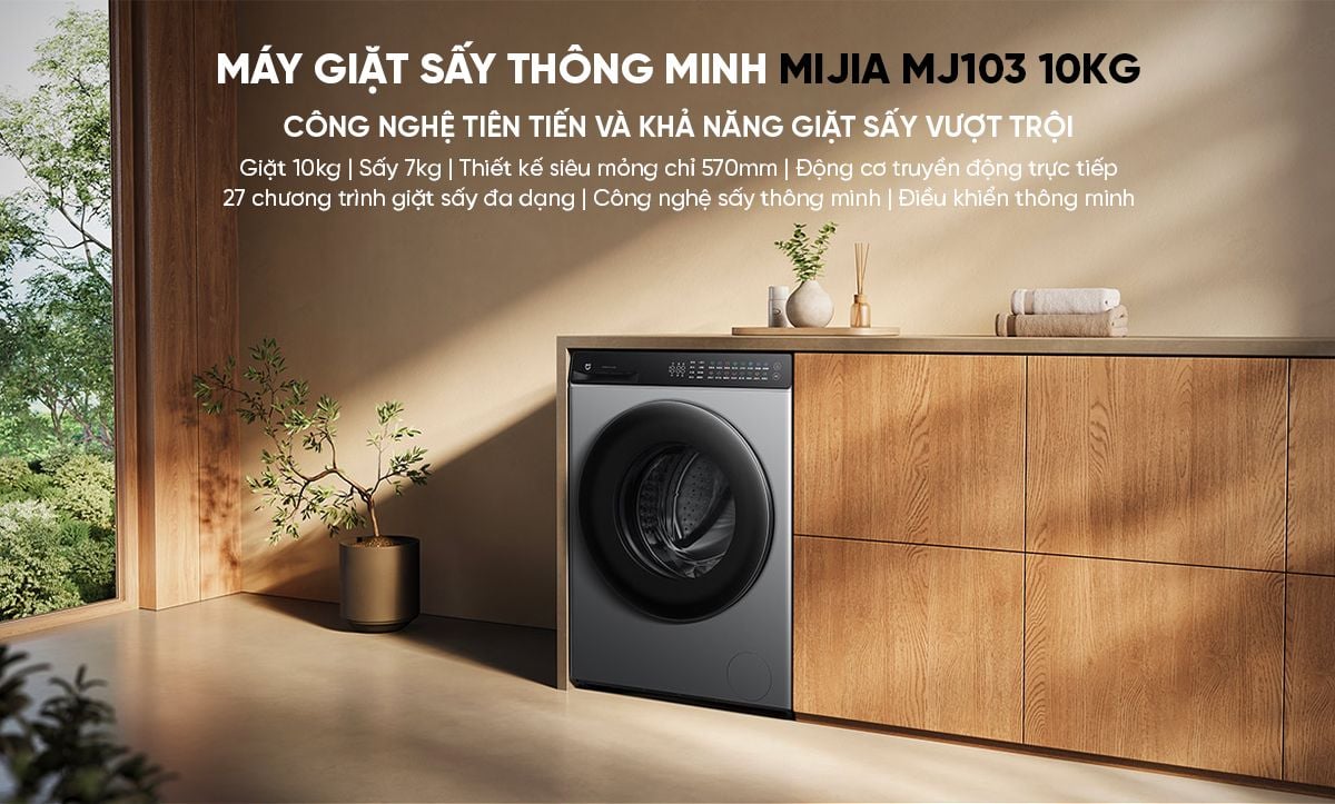 Máy giặt sấy Xiaomi Mijia MJ103, giặt 10kg, sấy 7kg, màu đen – ảnh 2