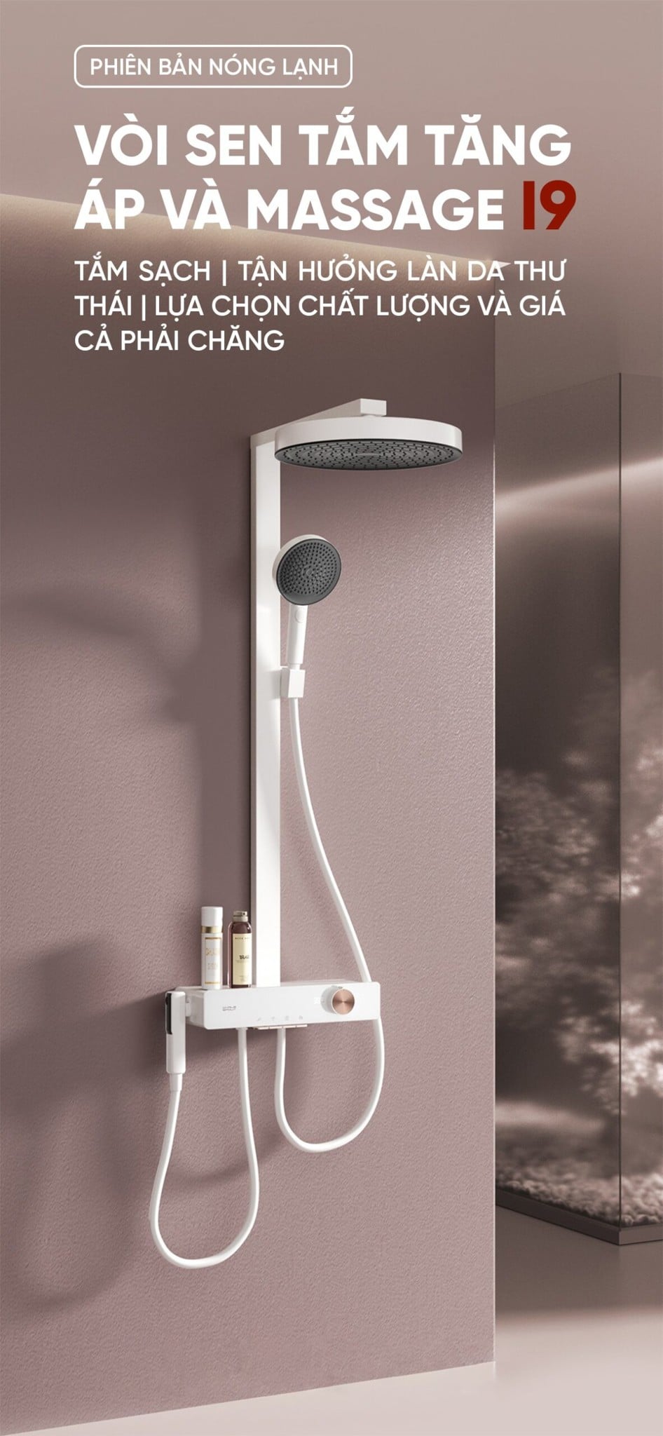 Bộ vòi sen cây tăng áp và massage Xiaomi i9 – ảnh 2