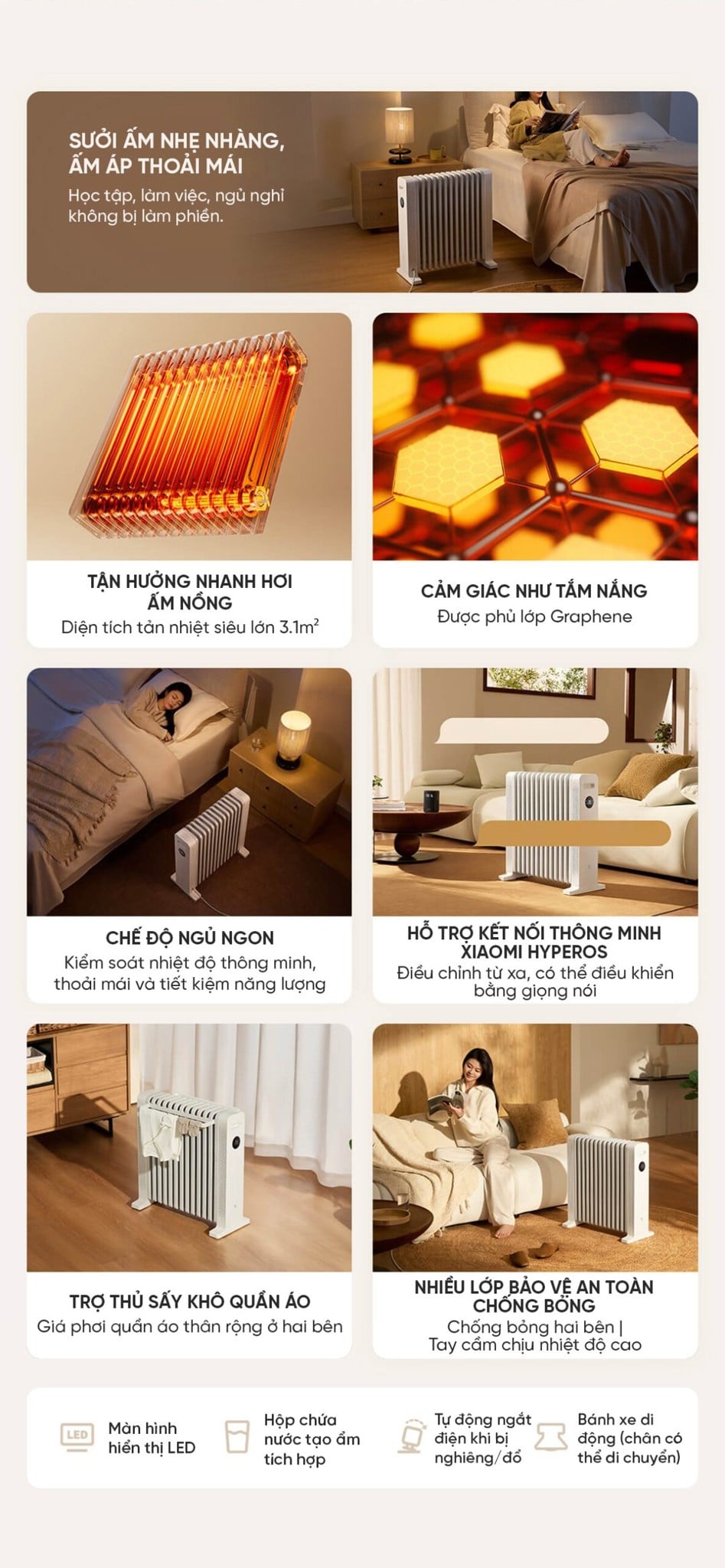 Máy sưởi Xiaomi Mijia Graphene YTDNQ01ZM – ảnh 3