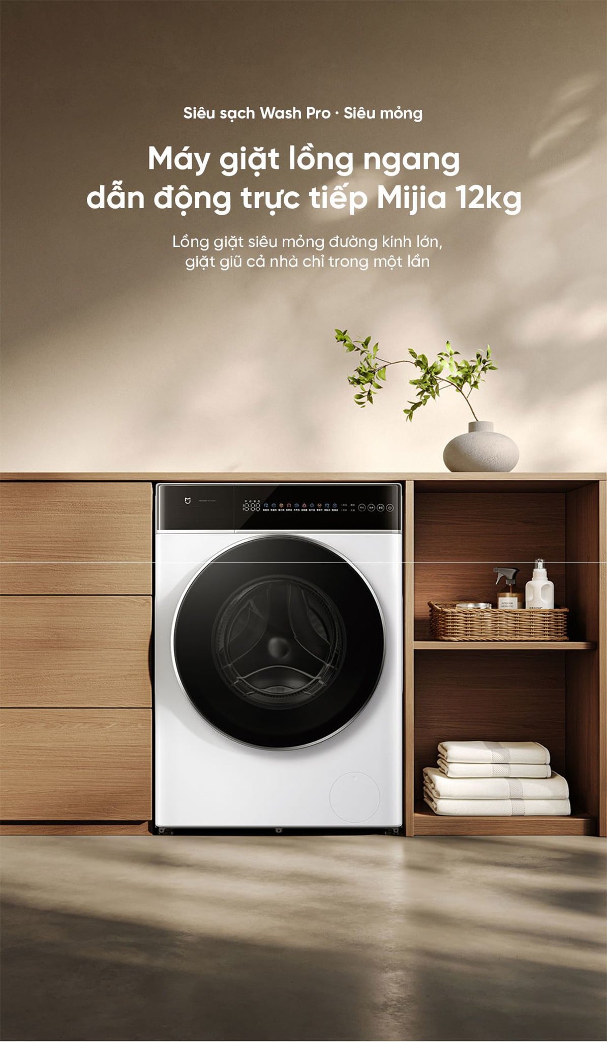 Máy giặt Xiaomi Mijia XQG120MJ301, giặt 12 kg, thiết kế mỏng – ảnh 2