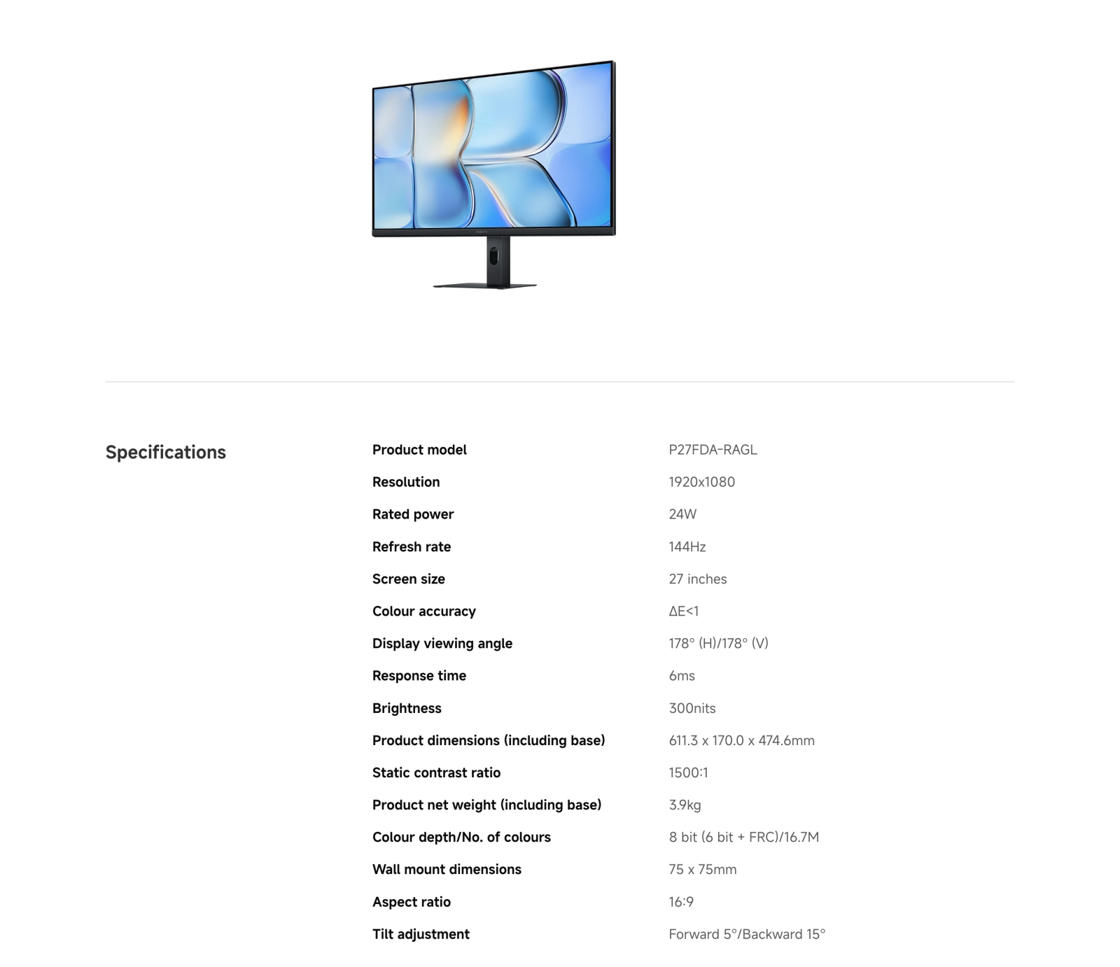 Màn hình máy tính Xiaomi Monitor A27i 2026 ELA6410EU – ảnh 7