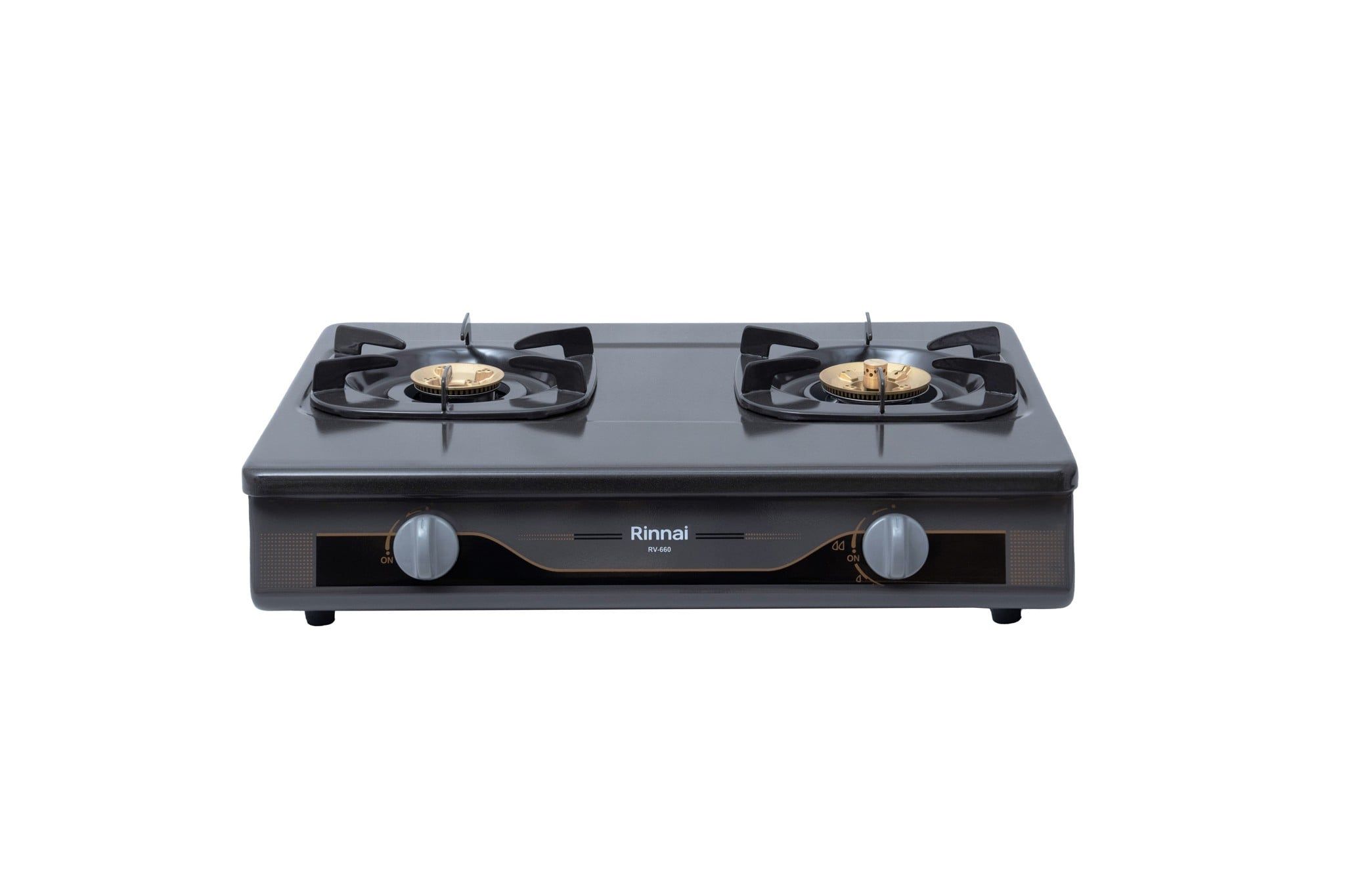 Bếp gas dương Rinnai RV-660(G) 590mm 2 lò nấu, mặt thép phủ men
