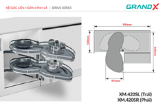 Kệ góc liên hoàn hình lá GrandX XM.420SL (trái) ảnh 3