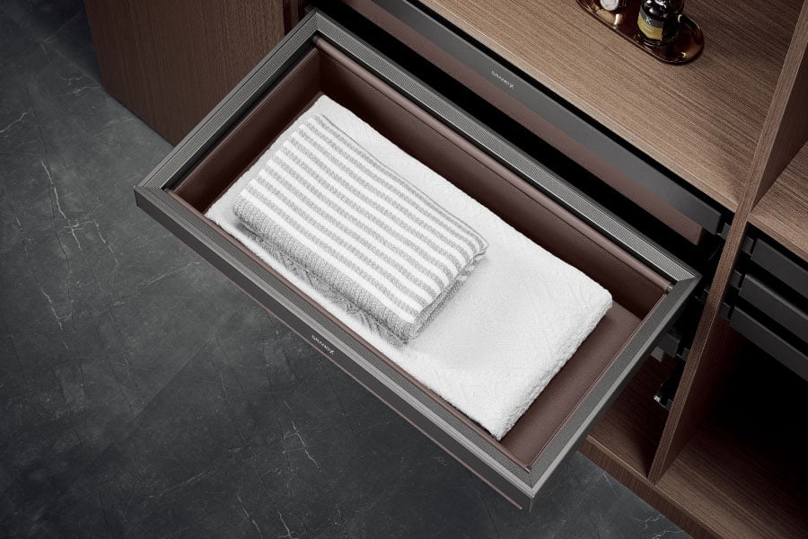 Ngăn kéo đựng quần áo bọc da cao cấp - High Class Grey GrandX XM.90A