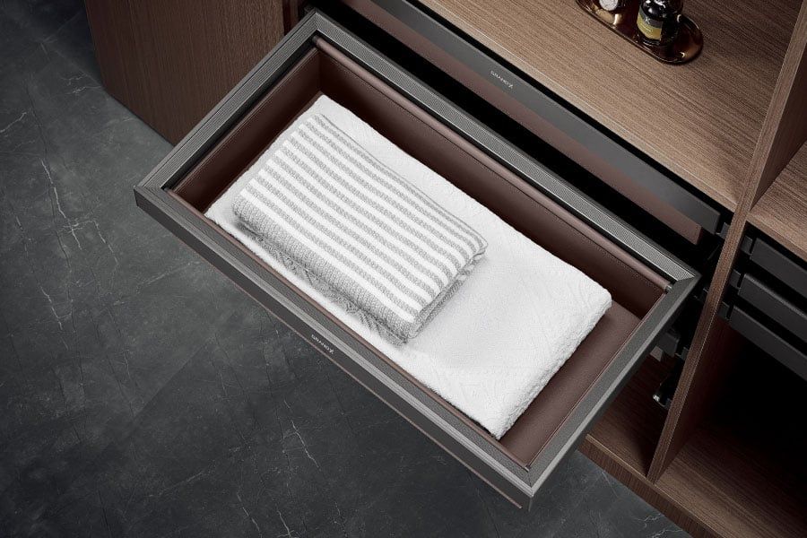 Ngăn kéo đựng quần áo bọc da cao cấp - High Class Grey GrandX XM.90A