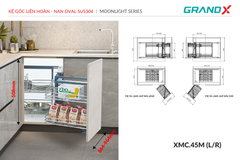 Kệ góc liên hoàn - nan Oval SUS304 GrandX XMC.45M(L/R)