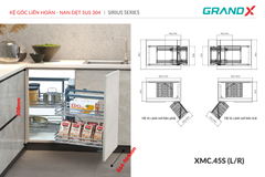 Kệ góc liên hoàn - nan dẹt SUS304 GrandX XMC.45S1 (l/r)