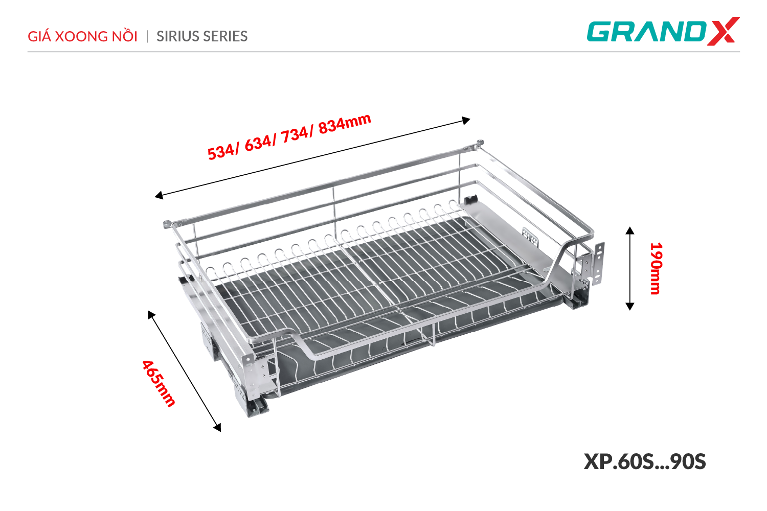 Giá xoong nồi GrandX XP.70S1 – ảnh 3