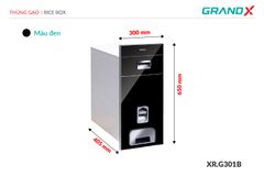 Thùng gạo mặt kính cường lực GrandX XR.G301B ảnh 2