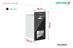 Thùng gạo mặt kính nút nhấn GrandX XR.G302B ảnh 2