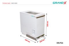 Thùng gạo âm tủ cánh kéo GrandX XR.P26-1 ảnh 2