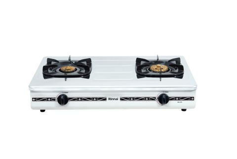 Bếp gas dương Rinnai RV-375(SW)N 702mm 2 lò nấu, mặt thép không gỉ