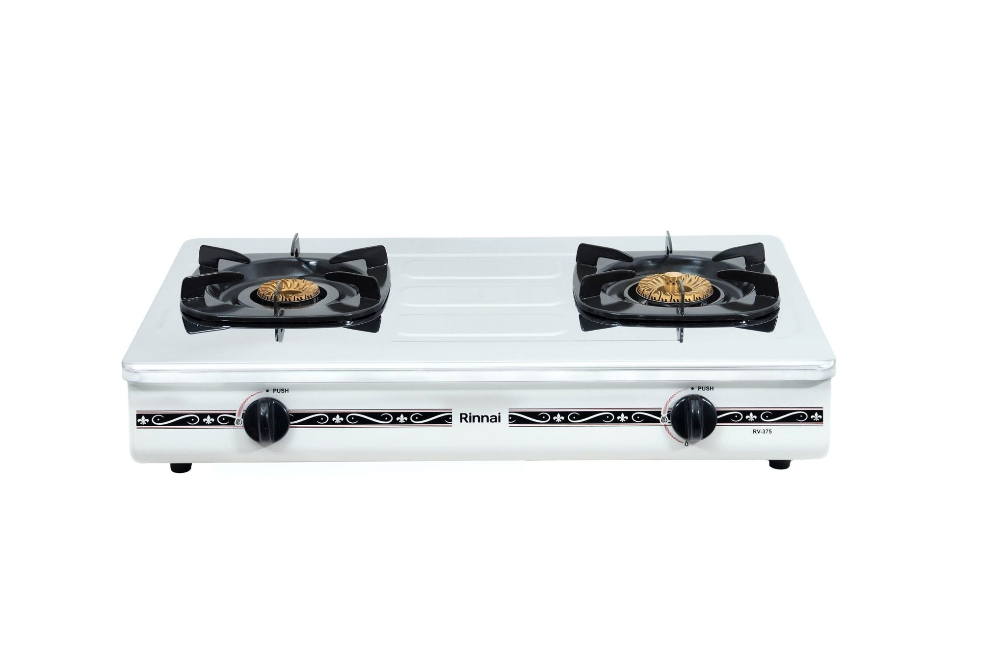 Bếp gas dương Rinnai RV-375(SW)N 702mm 2 lò nấu, mặt thép không gỉ