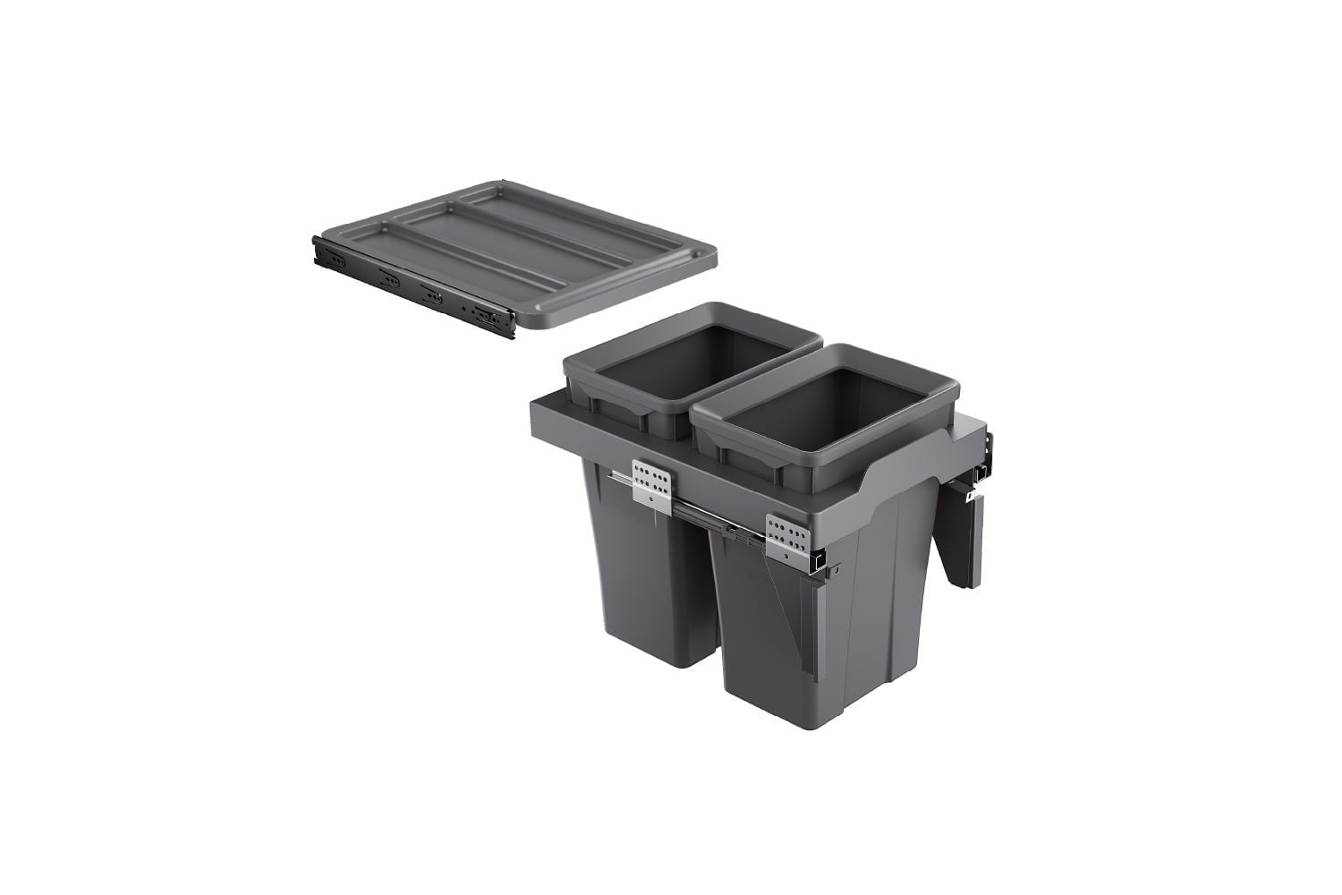 Thùng rác đôi cánh kéo âm tủ GrandX XW.D30-1