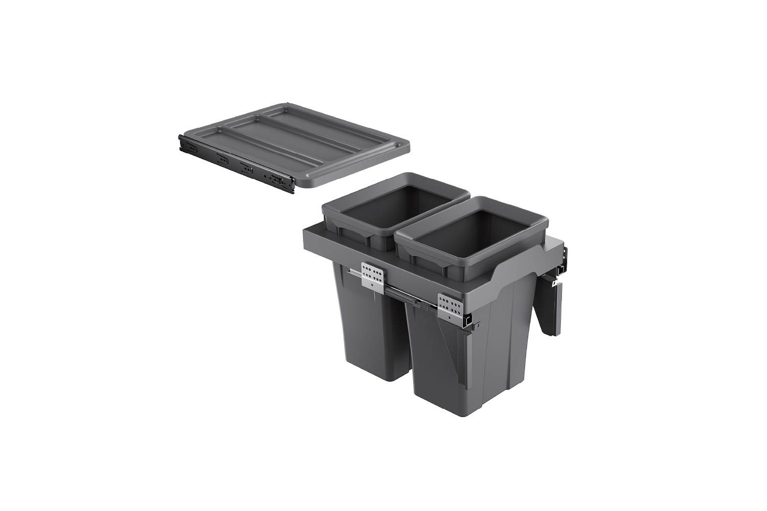 Thùng rác đôi cánh kéo âm tủ GrandX XW.D40-1