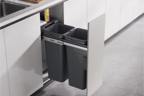 Thùng rác đôi gắn cánh kéo âm tủ GrandX XW.D30M1