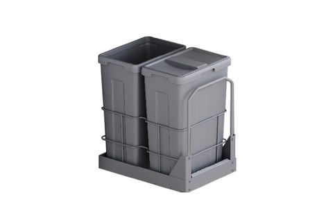 Thùng rác đôi cỡ lớn lắp âm tủ cánh kéo GrandX XW.D40M1