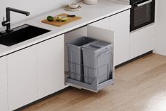 Thùng rác đôi cỡ lớn lắp âm tủ cánh kéo GrandX XW.D40M1 ảnh 2