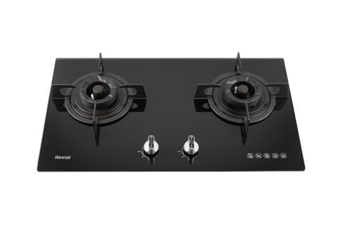 Bếp gas âm Rinnai RVB-732G(B) 720mm 2 lò nấu, mặt kính cường lực