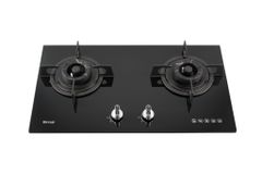 Bếp gas âm Rinnai RVB-732G(B) 720mm 2 lò nấu, mặt kính cường lực