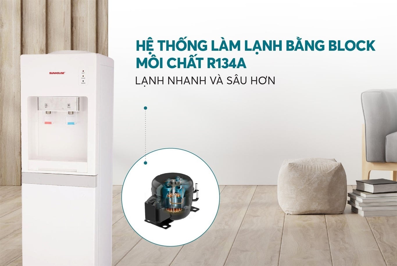Cây nước nóng lạnh Sunhouse SHD9612 – ảnh 6