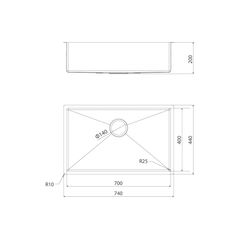 Chậu rửa chén 1 hố inox 304 kích thước 74cm – lắp âm hoặc dương Malloca MS6074 ảnh 2