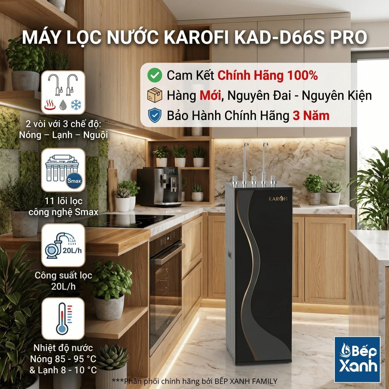 Máy lọc nước nóng lạnh Karofi KAD-D66S PRO