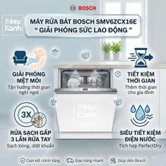 Máy rửa chén âm toàn phần Bosch SMV6ZCX16E Series 6, sấy Zeolith ảnh 9