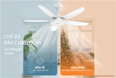 Quạt trần 5 cánh có đèn Sunhouse apex APF7678W ảnh 8