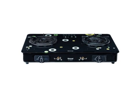 Bếp gas dương Rinnai RV-715Slim(GL-Bubble) 716mm 2 lò nấu, mặt kính cường lực