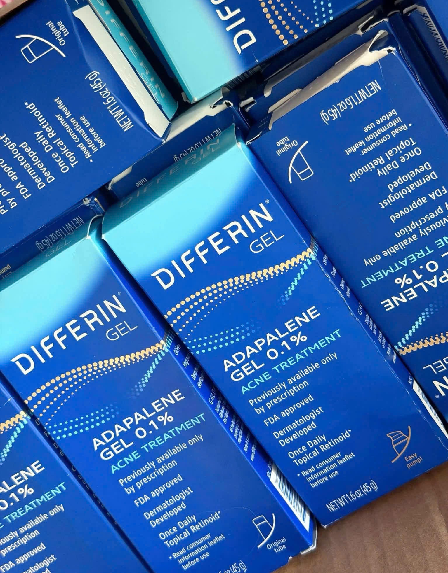  [Bản Mỹ] Differin Gel 0.1% Adapalen Galderma da mụn trứng cá 15g và 45g 