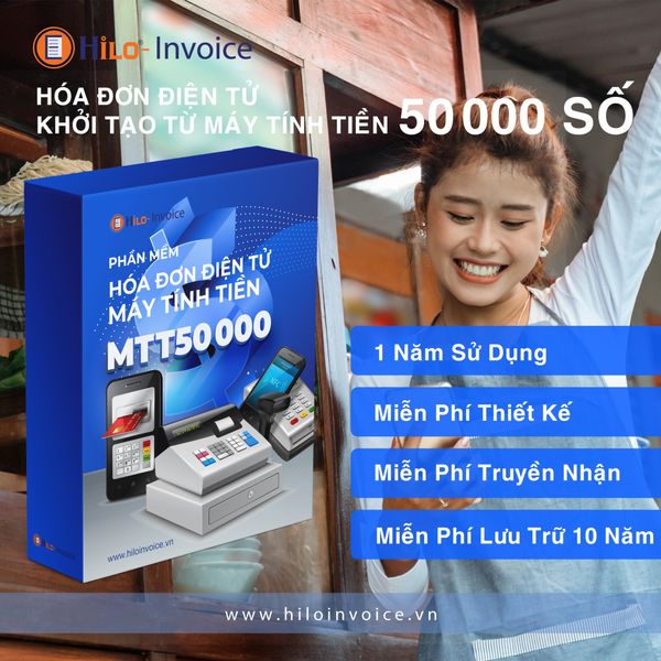 Hóa đơn điện tử khởi tạo từ máy tính tiền 1 năm 50000 số