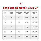  Áo thun thể thao chạy bộ nam nữ NEVER GIVE UP full màu - Siêu nhẹ, thoáng mát, co giãn tốt 