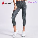  Quần Lửng Legging Nữ RunTiger 4686 Nâng Mông - Màu Xám Đen 