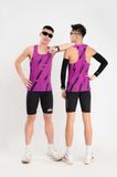  Áo chạy bộ Nam Singlet - TÍM CHUYỂN NHIỆT - Ép nhiệt Pr Sport 