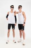 Áo chạy bộ Nam Singlet - TRẮNG TINH - Ép nhiệt Pr Sport 