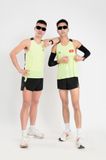  Áo chạy bộ Nam Singlet - XANH ĐEN - Ép nhiệt | Áo chạy bộ PR SPORT 