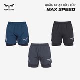  Quần 2 lớp thể thao chạy bộ nam Wolf Active Max Speed W195, nhanh khô, nhẹ, nhiều túi 