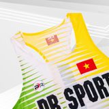  Áo chạy bộ Nam Singlet - XANH VÀNG - Ép nhiệt | Áo chạy bộ PR SPORT 