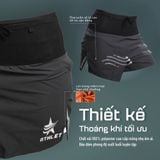  Quần Short Chạy Bộ Athlet ATQ404 Đa Năng , Có Đai Belt - Đen 