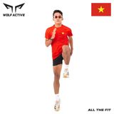  Áo chạy bộ nam nữ Wolf Active cờ đỏ sao vàng W234, bứt phá đường đua với tinh thần việt 