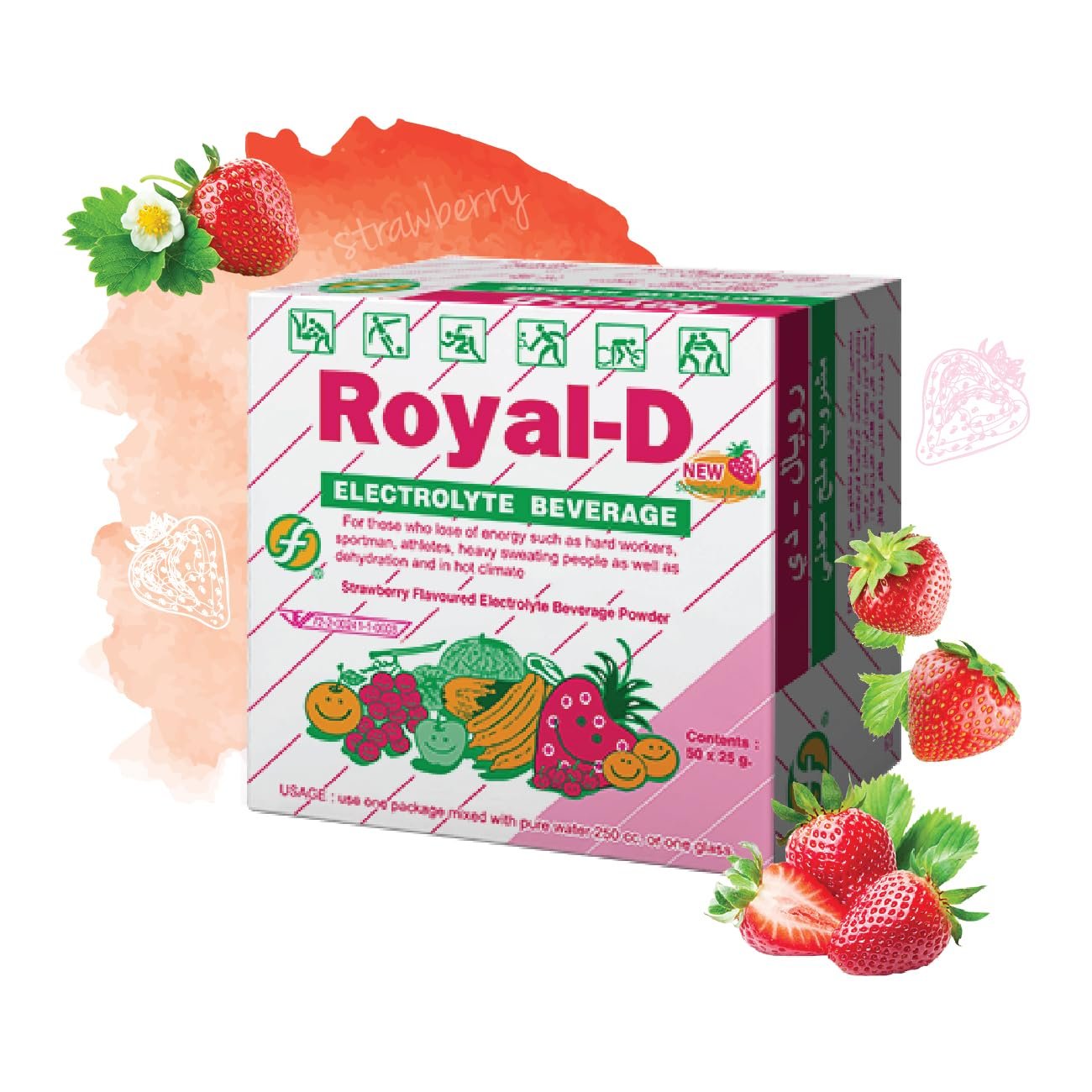 Bột điện giải Royal-D Electrolyte Beverage - Vị dâu