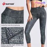  Quần Lửng Legging Nữ RunTiger 4686 Nâng Mông - Màu Xám Đen 