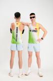  Áo chạy bộ Nam Singlet - XANH VÀNG - Ép nhiệt | Áo chạy bộ PR SPORT 