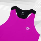  Áo chạy bộ Nam Singlet - TÍM ĐEN - Ép nhiệt Pr Sport 