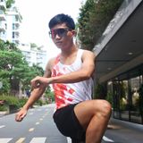  Áo Chạy Bộ Singlet Athlet ATS101 Unisex Siêu Nhẹ, Thoáng Khi, Nhanh Khô - Đỏ Trắng 