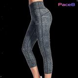  Quần Lửng Legging Nữ RunTiger 4686 Nâng Mông - Màu Xám Đen 