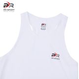  Áo chạy bộ Nam Singlet - TRẮNG TINH - Ép nhiệt Pr Sport 
